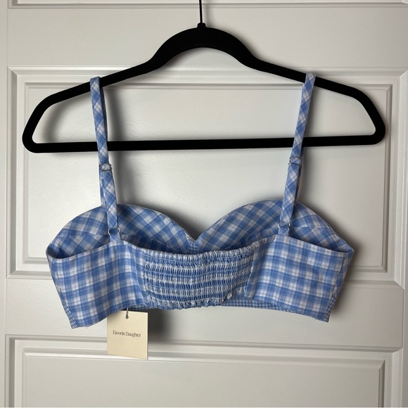 NWT favorite daughter the ex boyfriend bra in blue gingham - Picture 8 of 8